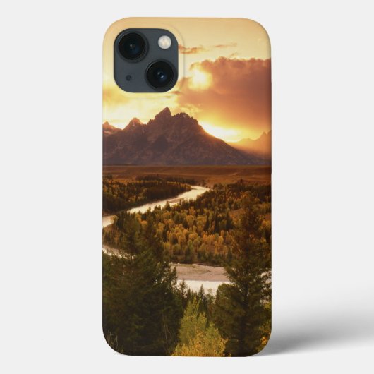 スネーク川から望む夕暮れのテトン山脈 Case-Mate iPhoneケース (裏面)