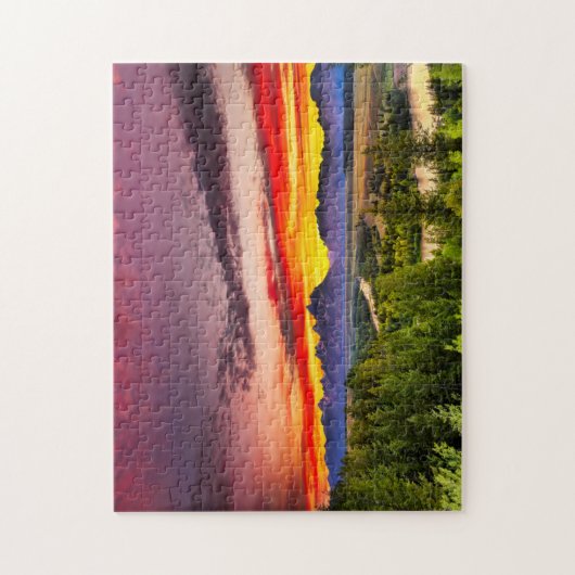 スネーク川の夏の日没は見落とします ジグソーパズル (縦)