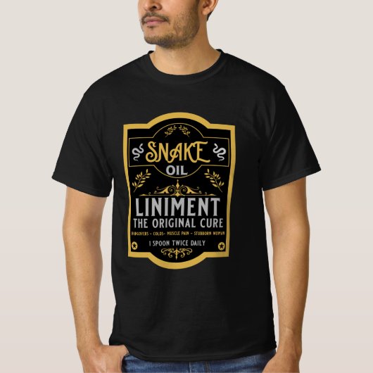 スネーク油おもしろいセールスマン販売員Tへのギフト Tシャツ (正面)