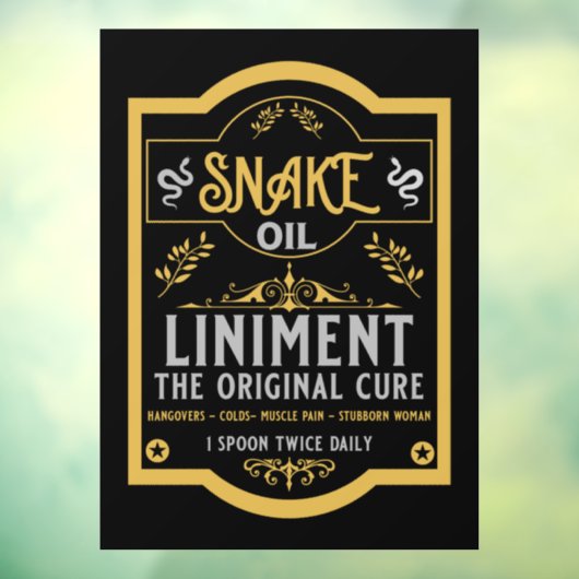 スネーク油おもしろい販売員の販売員への贈り物 ウィンドウサイン (シート3)