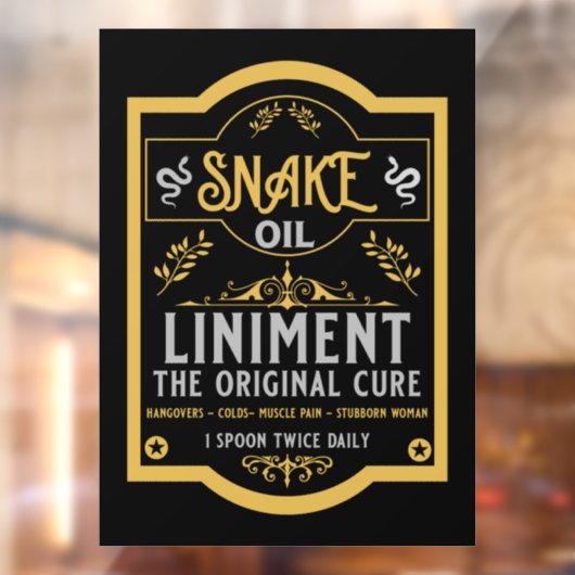 スネーク油おもしろい販売員の販売員への贈り物 ウィンドウサイン (シート2)