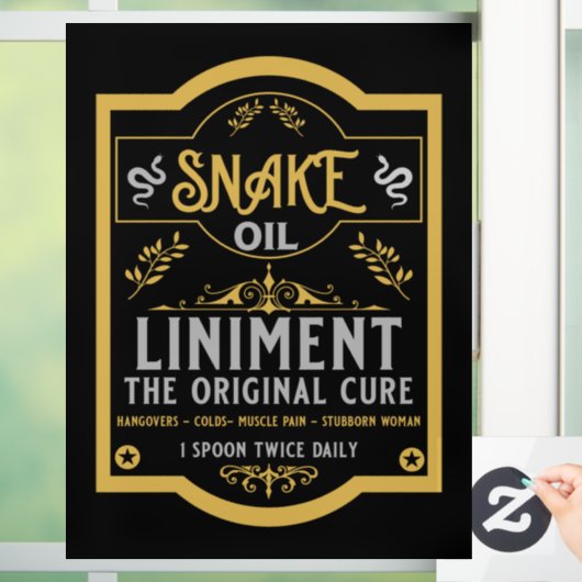 スネーク油おもしろい販売員の販売員への贈り物 ウィンドウサイン (ホーム)