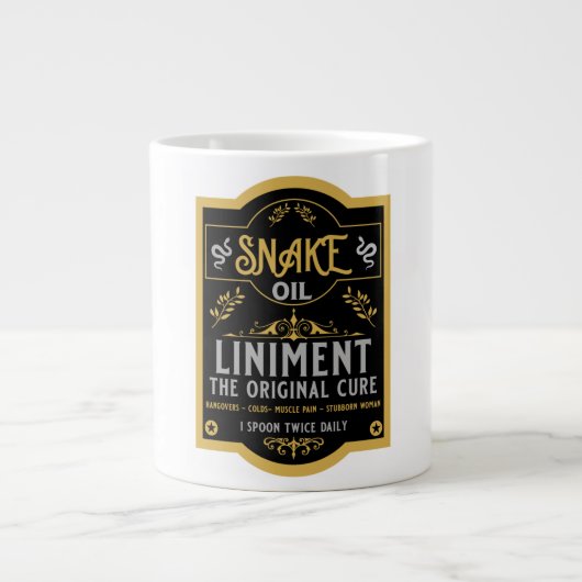 スネーク油おもしろい販売員の販売員への贈り物 ジャンボコーヒーマグカップ (正面)