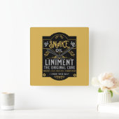 スネーク油おもしろい販売員の販売員への贈り物 スクエア壁時計 (ホーム)