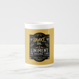 スネーク油おもしろい販売員の販売員への贈り物 ボーンチャイナマグカップ