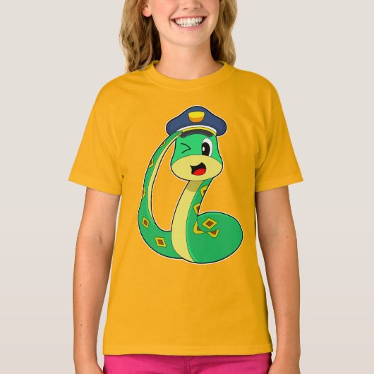 スネーク警察帽子警察 Tシャツ (正面)