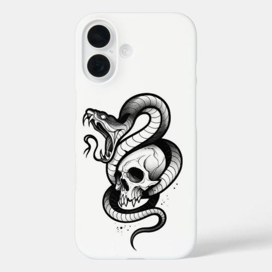 スネーク＆スカルゴシックiPhoneケース - ダークタトゥーS Case-Mate iPhoneケース (裏面)
