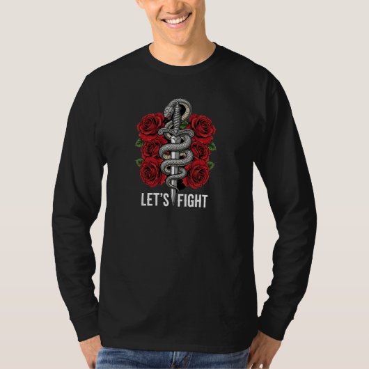スネーク&ダガー・ローズアート Tシャツ (正面)