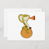 スネーク トランペット ミュージック ポストカード (正面/裏面)