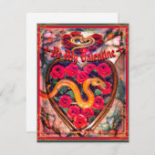 スネーク、ハートとローズのデッドリー・バレンタイン・ポスター シーズンカード (正面/裏面)