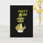 スネーク・バースデー・パーティー カード (黄色い花)