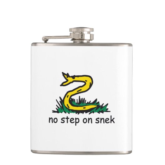 スネーク・ライドのジョーク ガズデン・フラグのパロディ SnekRight フラスク (正面)