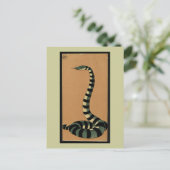 スネーク – 古代カラフル書イラストレーション ポストカード (スタンド正面)