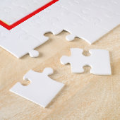 スノでクリスマスプレゼントに苦労する子ども ジグソーパズル (側面)