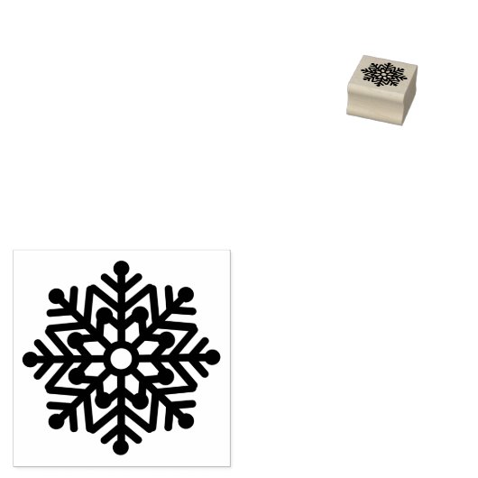 スノはっきりしたークフレークスクエアウッド ラバースタンプ (押印)