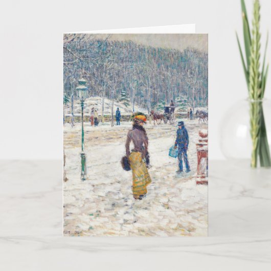 スノイエレガントニューヨークヴィンテージアートクリスマスカード シーズンカード (正面)