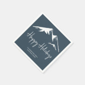 スノイモダンマウンテンオンブルーホリデーパーティー スタンダードカクテルナプキン (角)