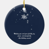 スノイ伝統的ウィンターワンダーランドディアー(鳥)ショウジョウコウカンチョウ セラミックオーナメント (裏面)