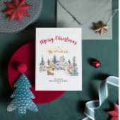 スノイ素朴ハウスクリスマスファミリーホリデー カード