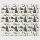 スノイ素朴赤と白ヴィレッジ ラッピングペーパー (フラット)