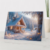 スノウィー・セレニティー：輝く新年のあたたかな願い カード (正面)