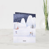 スノウイ素朴マウンテンビレッジウィンターホリデー シーズンカード (裏面)