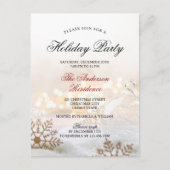 スノウエレガントグバウスクリスマスホリデー招待状 ポストカード (正面)