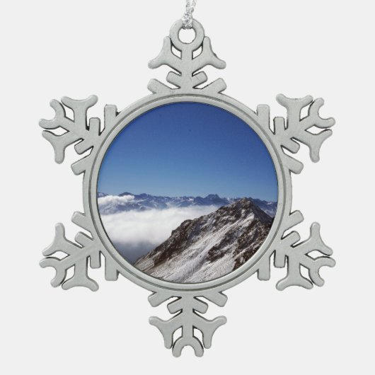 スノウダボスSwitzerland Holiday Cardポスター写真B スノーフレークピューターオーナメント (正面)