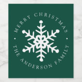 スノウモダンムフレークグリーンホリデイ ワインラベル (シングルラベル)