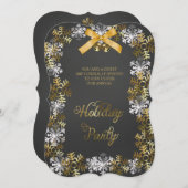 スノエレガントルフレク企業のホリデーパーティー招待状 招待状 (正面/裏面)