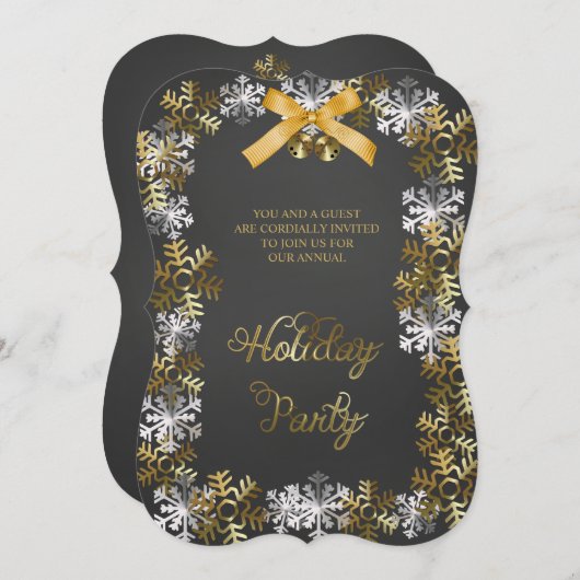 スノエレガントルフレク企業のホリデーパーティー招待状 招待状 (正面/裏面)