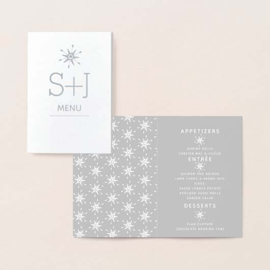 スノエレガントーフレー結婚クの冬のメニュー 箔カード (ディスプレー)