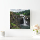 スノクアルミー滝時計 スクエア壁時計 (ホーム)