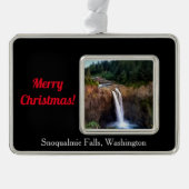 スノクアルミー秋メリークリスマスフレームオーナメント シルバープレートフレームオーナメント (正面)