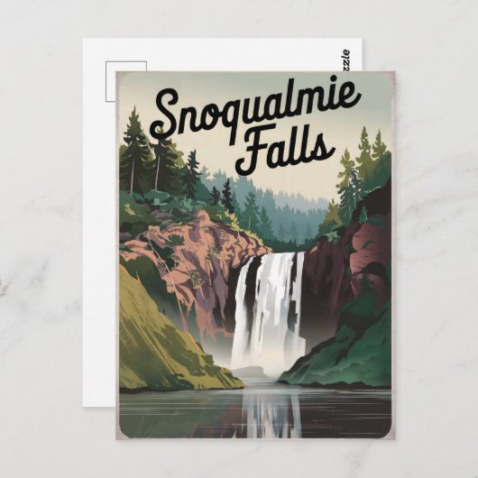 スノクアルミー秋ヴィンテージ ポストカード (正面/裏面)