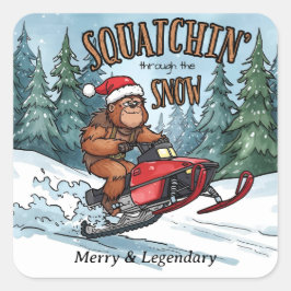 スノビッグフットクリスマス スクエアシール