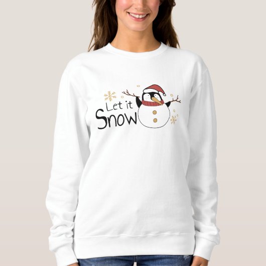 スノーお洒落ペンギン雪だるま |クリスマス スウェットシャツ (正面)