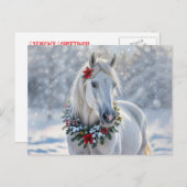 スノーかわいらし季節のごあいさつの馬 シーズンポストカード (正面/裏面)