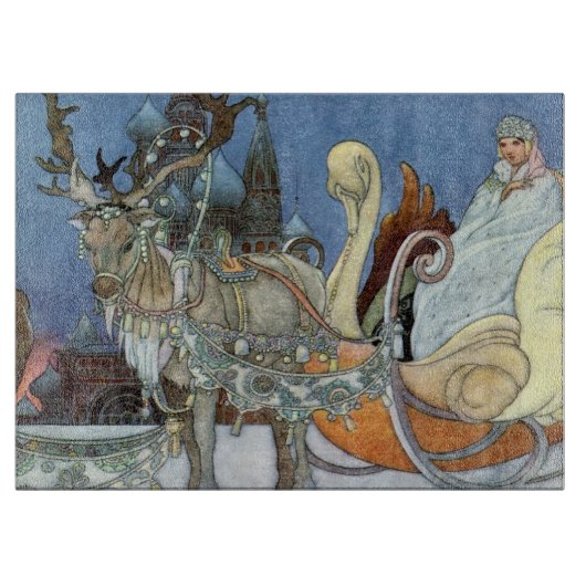 スノーアイスクイーンロシアのプリンセストナカイ カッティングボード (正面)