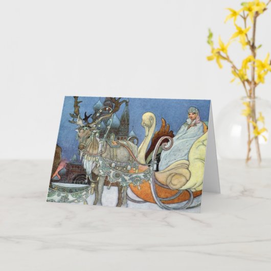 スノーアイスクイーンロシアのプリンセストナカイ カード (黄色い花)