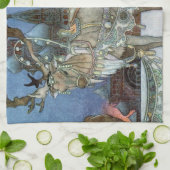 スノーアイスクイーンロシアのプリンセストナカイ キッチンタオル (折り畳み)