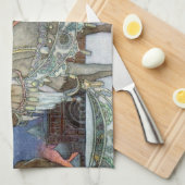 スノーアイスクイーンロシアのプリンセストナカイ キッチンタオル (四つ折り)