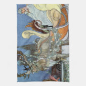 スノーアイスクイーンロシアのプリンセストナカイ キッチンタオル (縦)