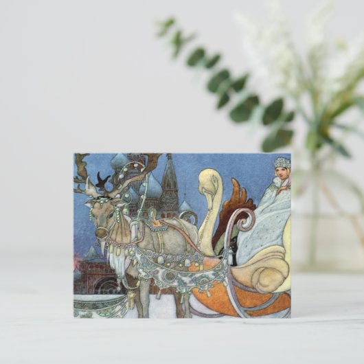 スノーアイスクイーンロシアのプリンセストナカイ ポストカード (スタンド正面)