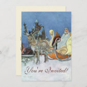 スノーアイスクイーンロシアのプリンセストナカイ 招待状 (正面/裏面)