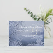 スノーアイスレイクシーンウィンターウェディング招待状 招待状 (スタンド正面)