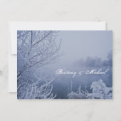 スノーアイスレイクシーンウィンターウェディング招待状 招待状 (裏面)