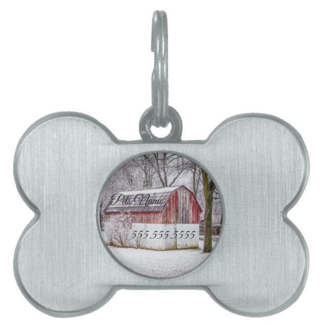 スノーアットザレッドバーンペットラベル ペットネームタグ (正面)
