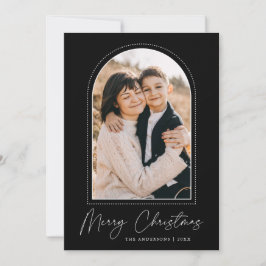スノーアーチ ブラック メリークリスマス 写真入り シーズンカード