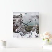 スノーイイエローストーン スクエア壁時計 (ホーム)